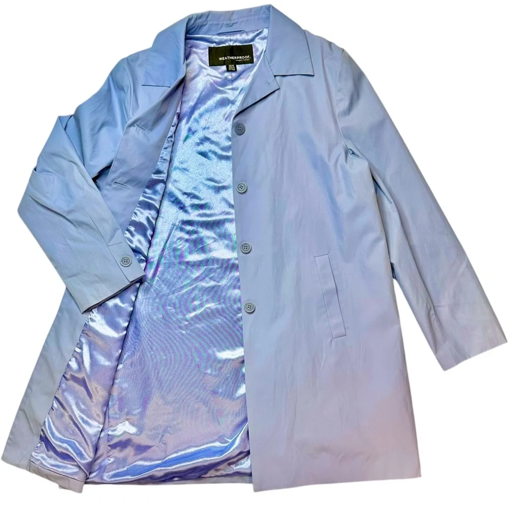 Weatherproof Lavender Rain Jacket Women’s M Periwinkle Lightweight Trench Coat‎